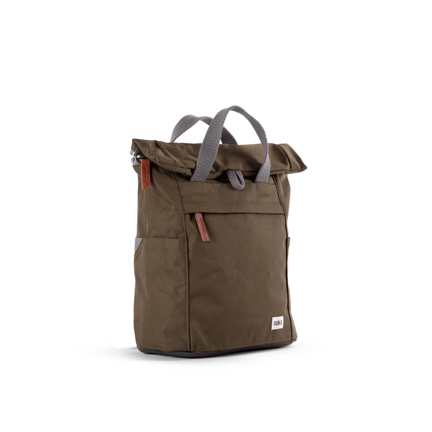 Roka London Finchley Sustainable Canvas Rucksack, Moss