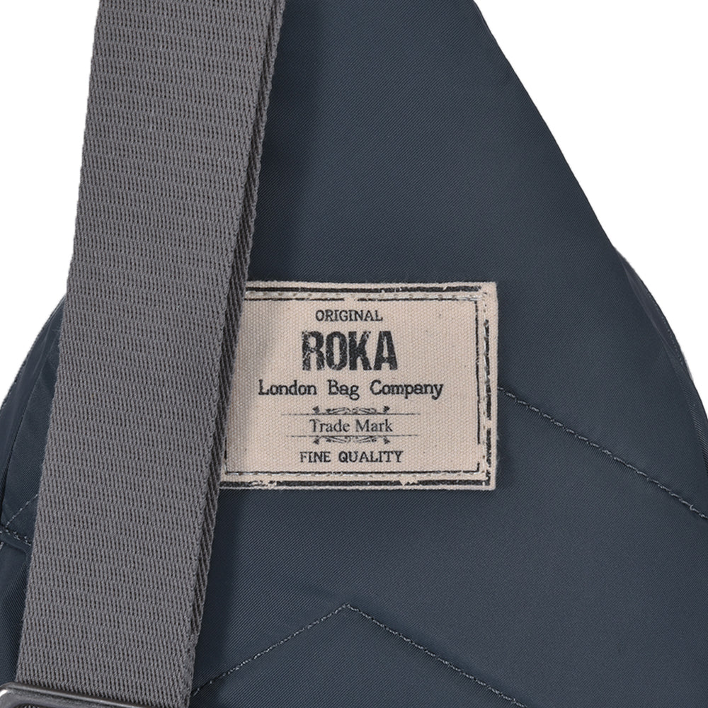 Roka London Willesden B Large Crossbody Bag, Smoke (Recycled Nylon)