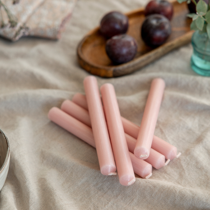 St Eval Unscented Dinner Candle, Rose Quartz (Pack Of 6)