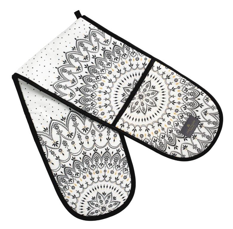 Sara Miller Double Oven Gloves, Artisan Noir