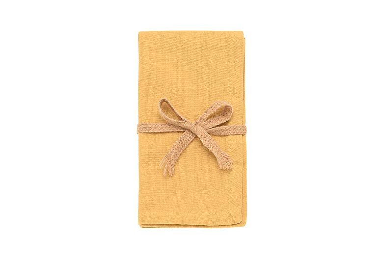 Walton & Co Cotton Napkins, Ochre (Set Of 4)