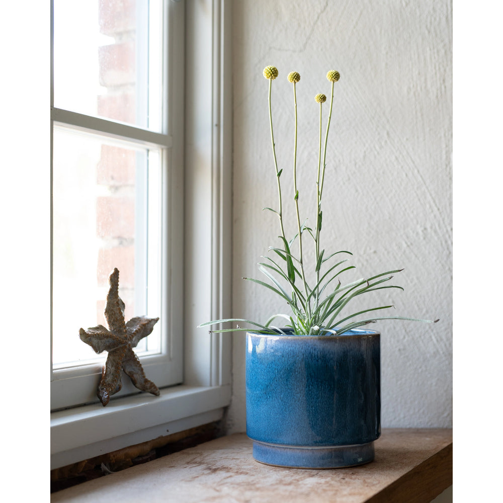 Wikholm Galia Ceramic PLant Pot, Blue