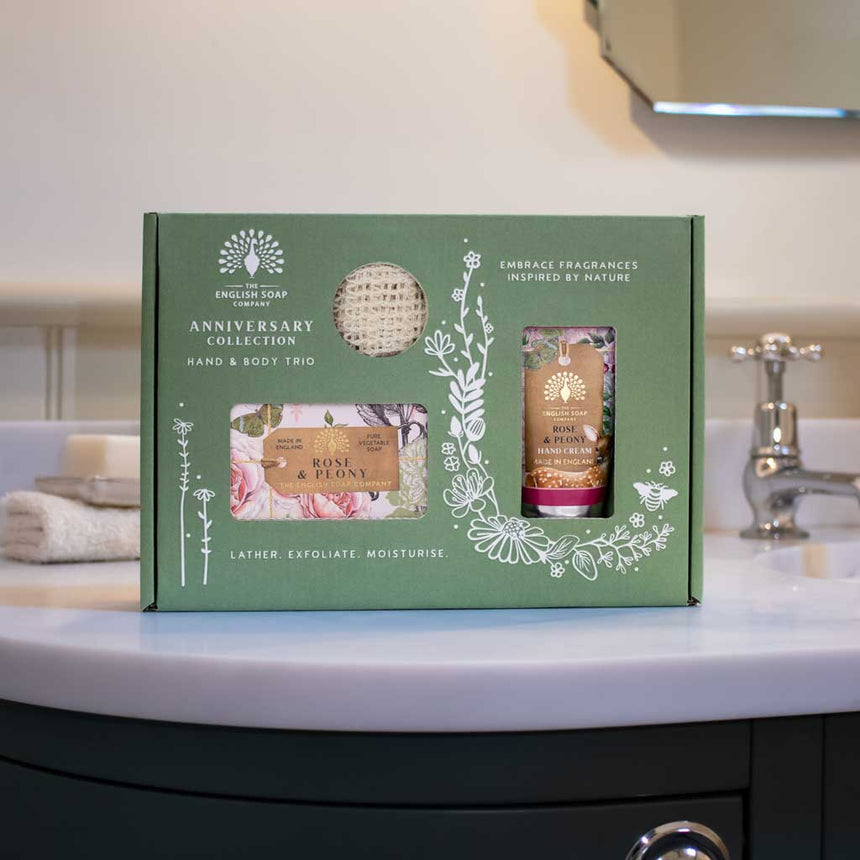 The English Soap Company Anniversary, Rose & Peony Gift Set