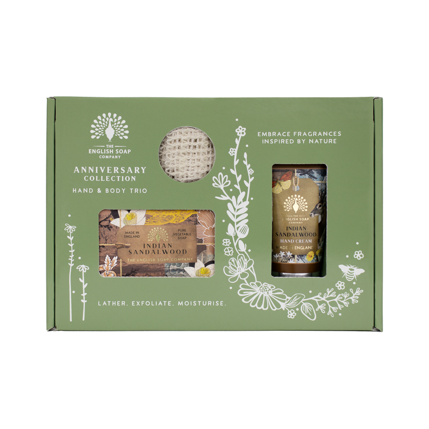 The English Soap Company Anniversary, Indian Sandalwood Soap & Hand Cream Gift Set