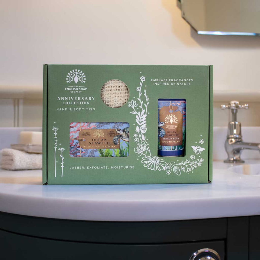 The English Soap Company Anniversary, Ocean Seaweed Soap & Hand Cream Gift Set