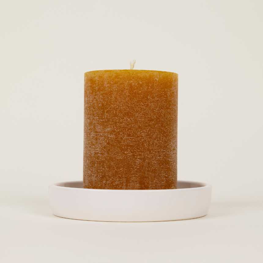 St Eval Sandalwood, Scented Coloured Pillar Candle