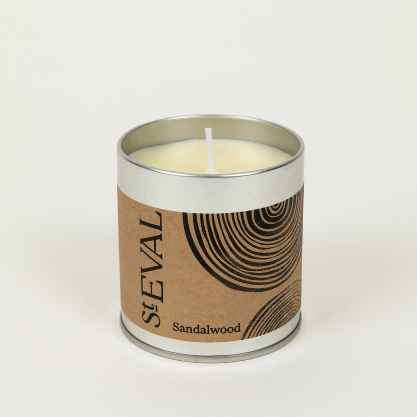 St Eval Sandalwood  Scented Tin Candle
