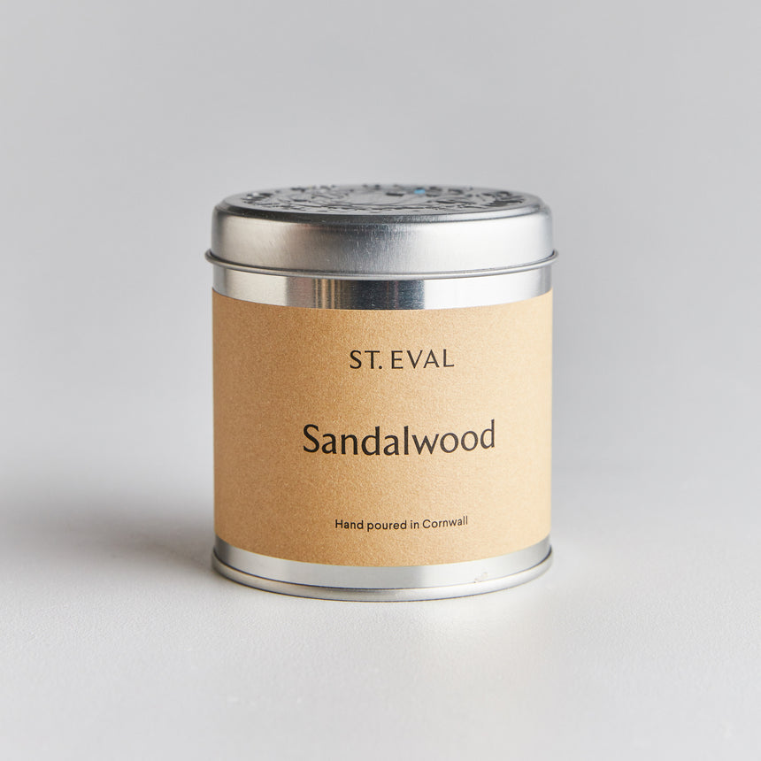 St Eval Sandalwood  Scented Tin Candle