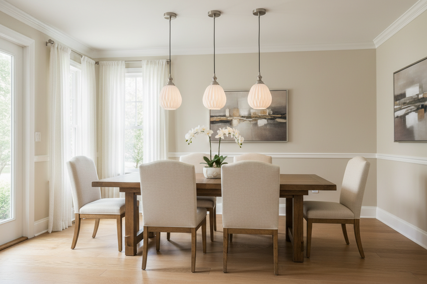 Refract Round Glass Pendant, White