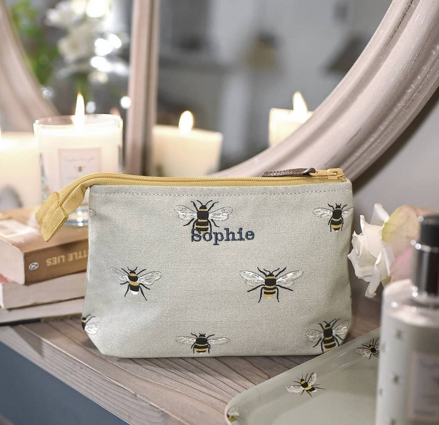 Sophie Allport Canvas Wash Bag, Bees