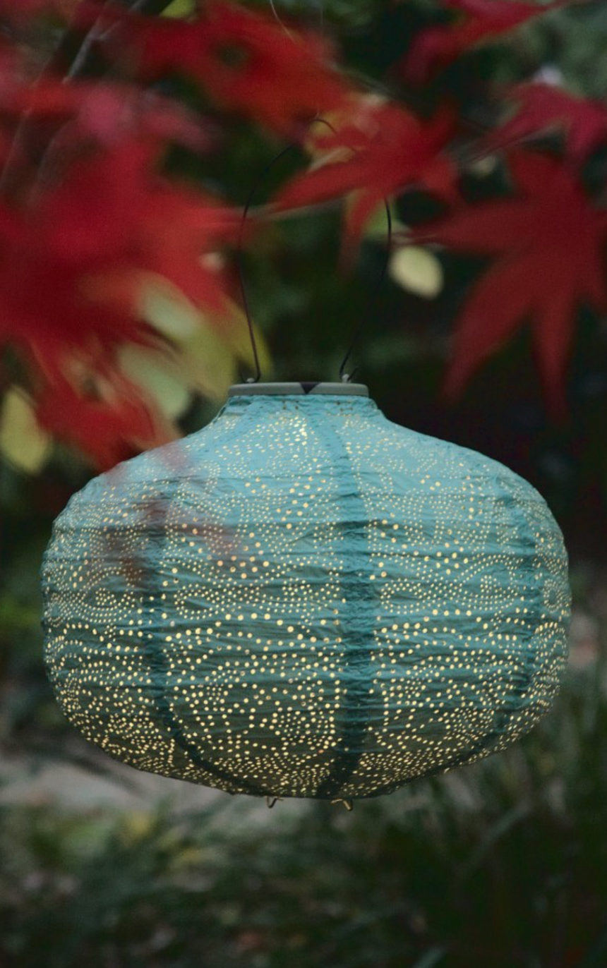 Solar Hanging Lantern ,Teal