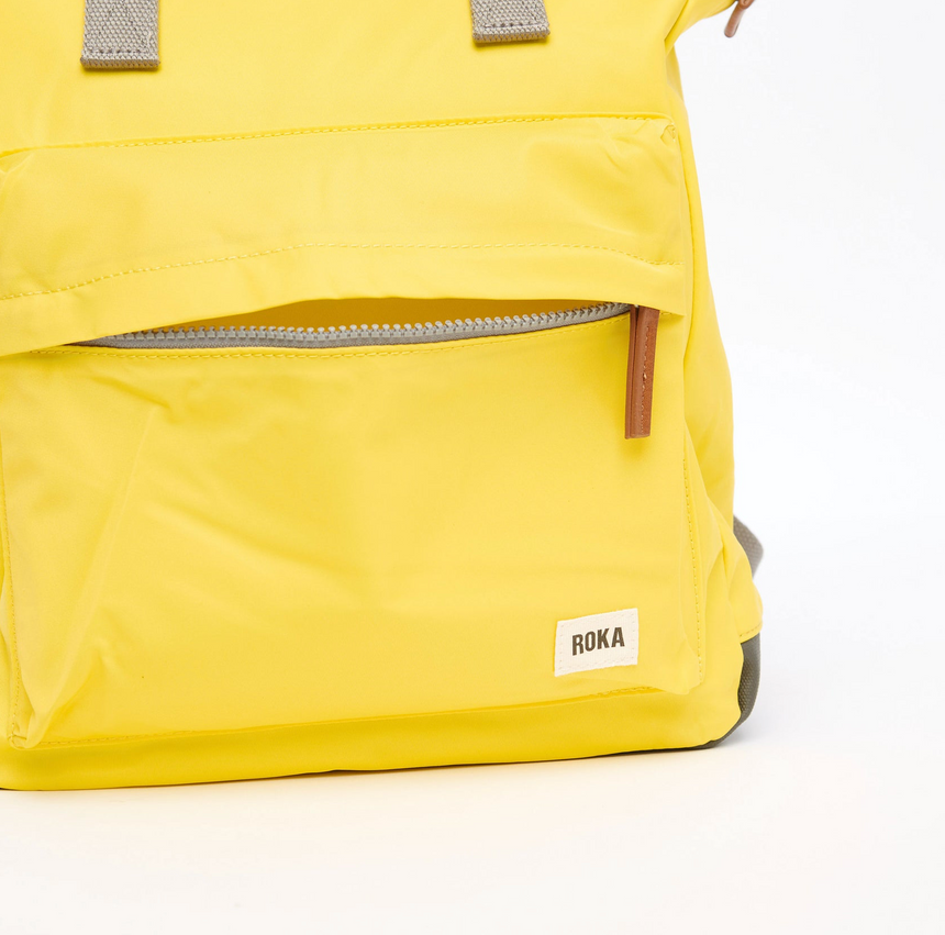 Roka London Bantry B Small Rucksack, Custard (Sustainable Canvas)