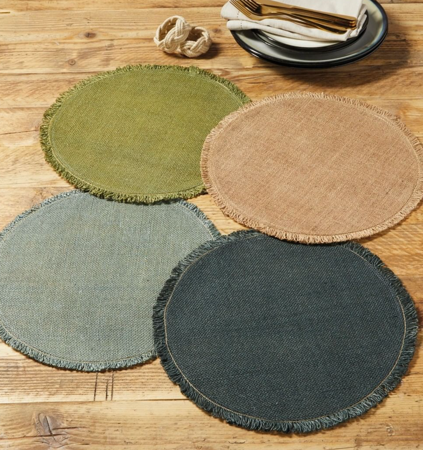 Walton & Co Circular Jute Placemat, Natural  (Set Of 4)