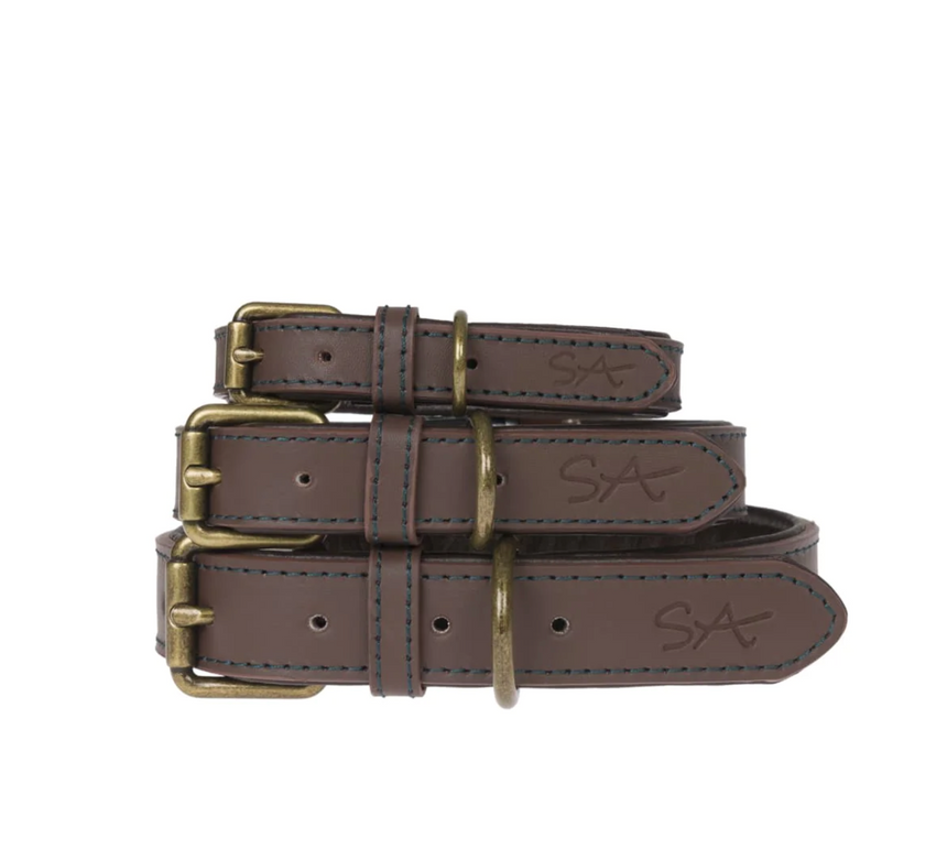 Sophie Allport Leather Dog Collar, Woof