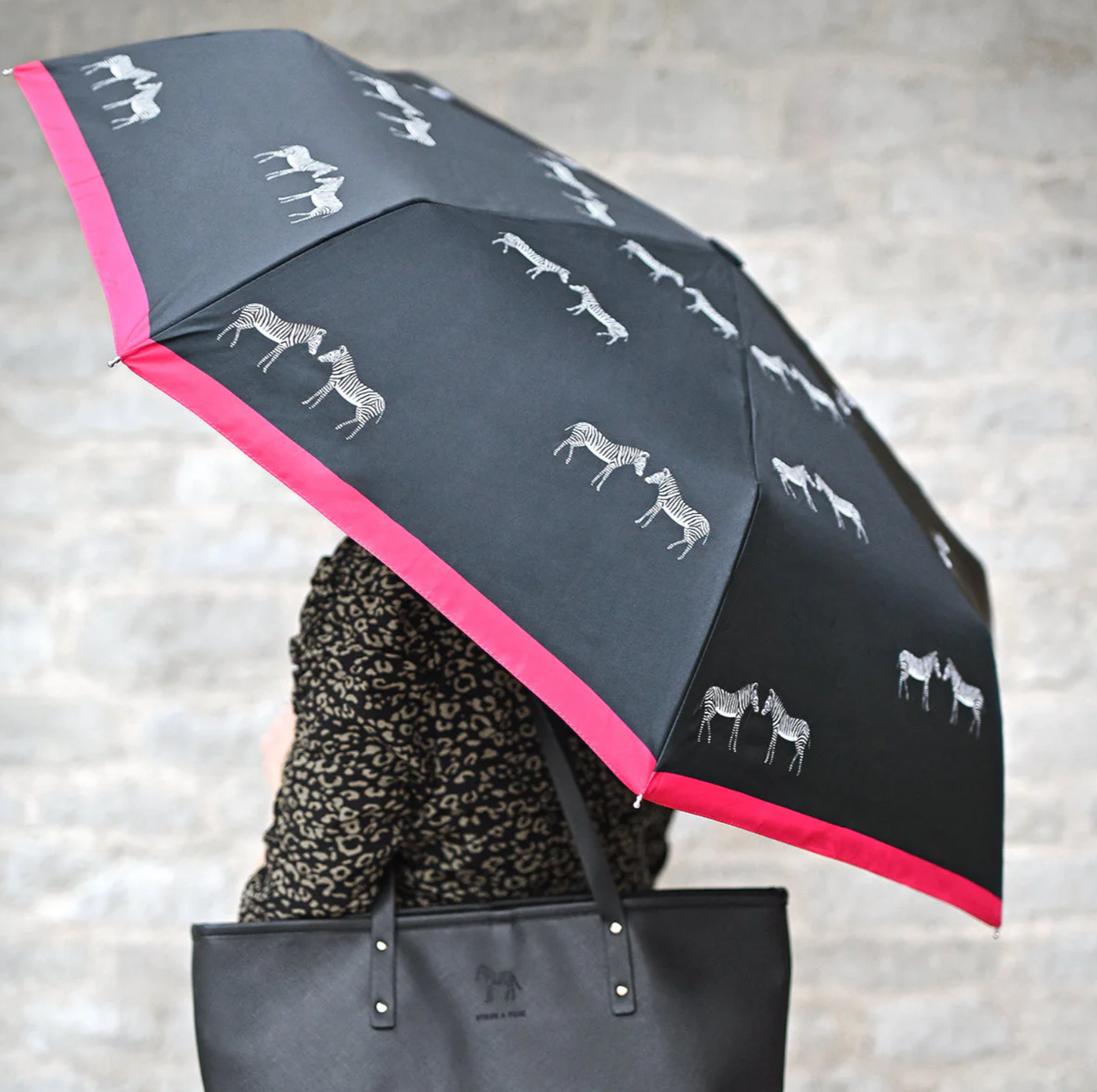 Sophie Allport Foldable Umbrella, Zebra
