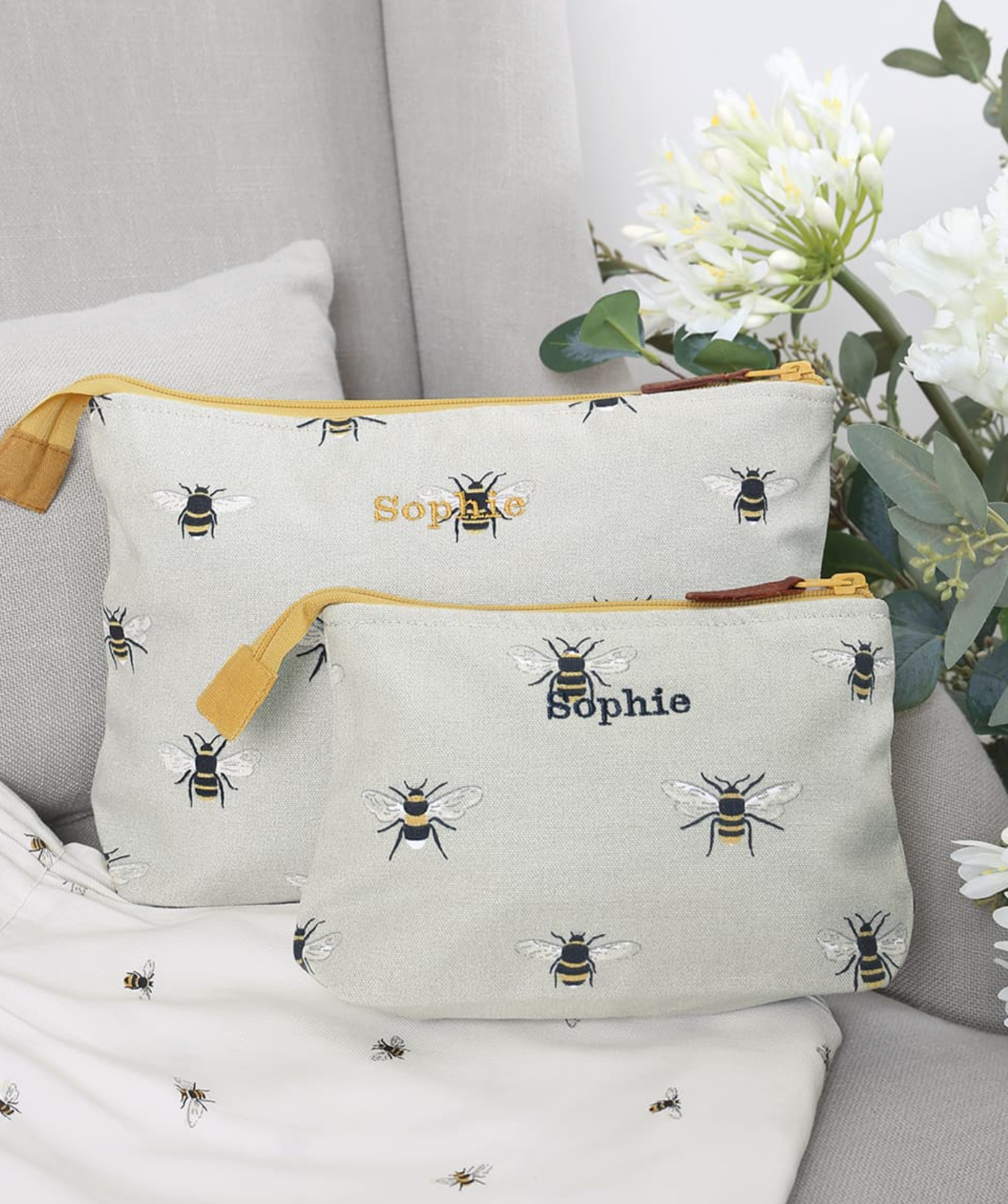 Sophie Allport Canvas Wash Bag, Bees