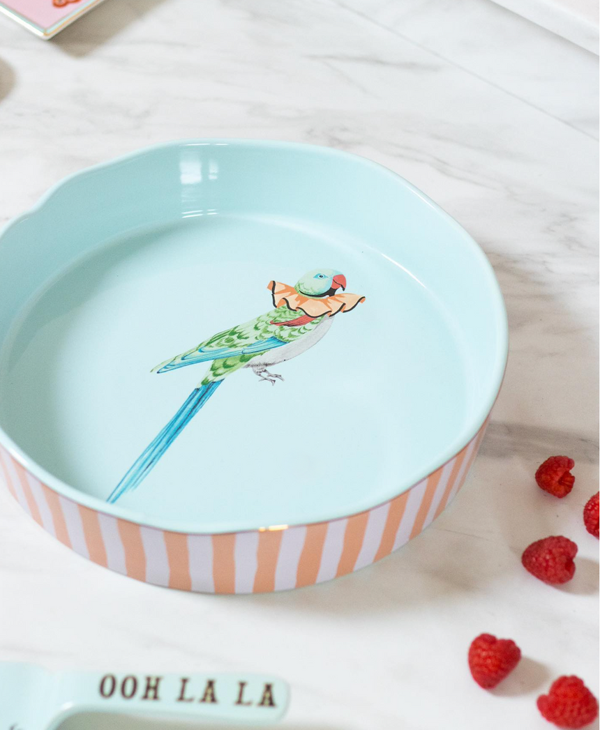 Yvonne Ellen Round Baking Dish, Parakeet (Large)