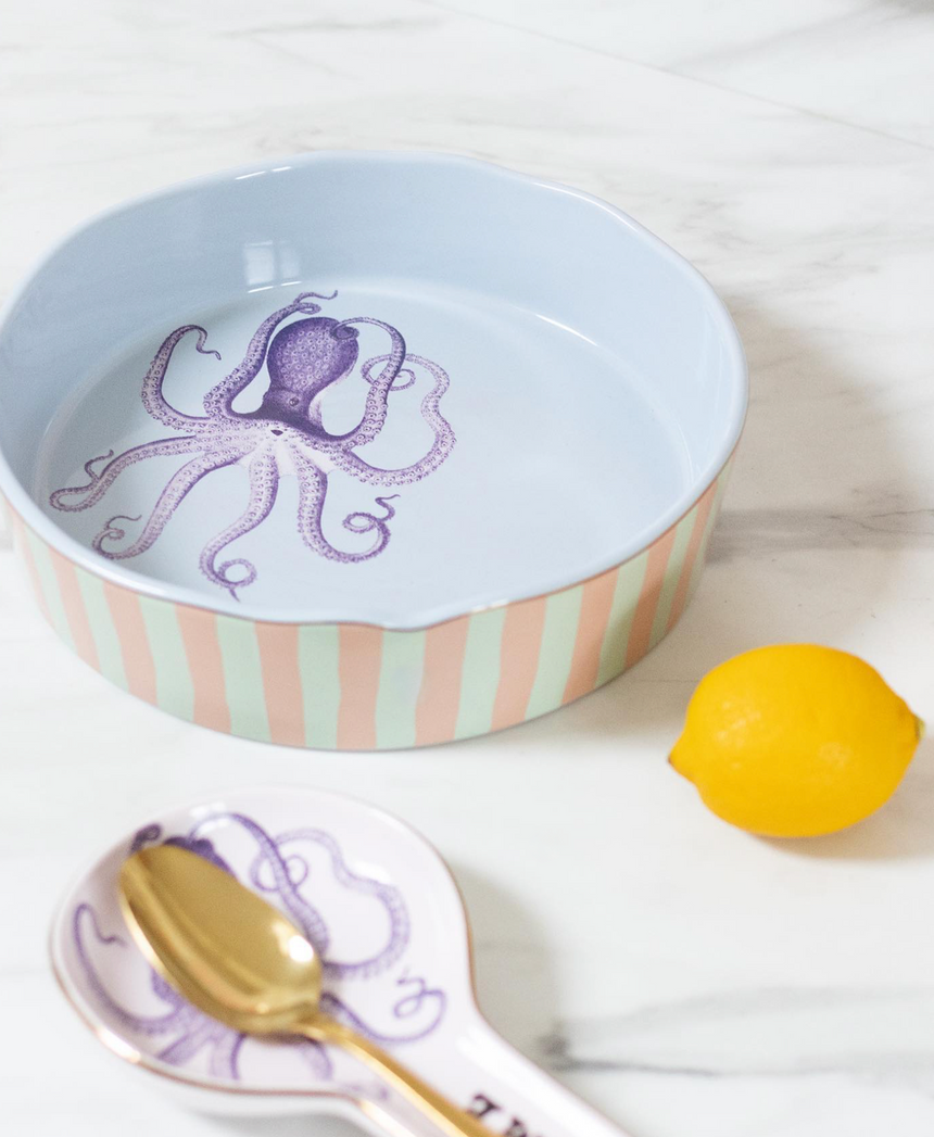 Yvonne Ellen Round Baking Dish, Octopus ( small )