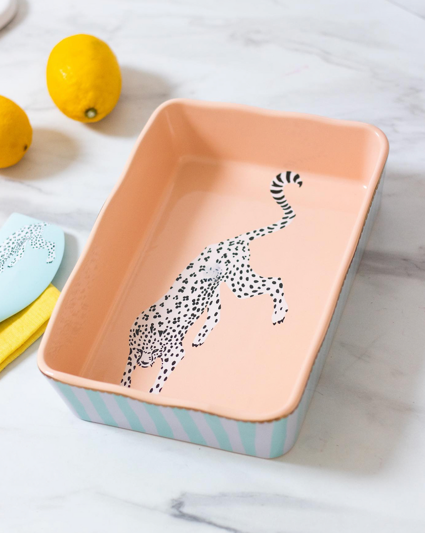 Yvonne Ellen Rectangular Baking Dish, Cheetah (Small)