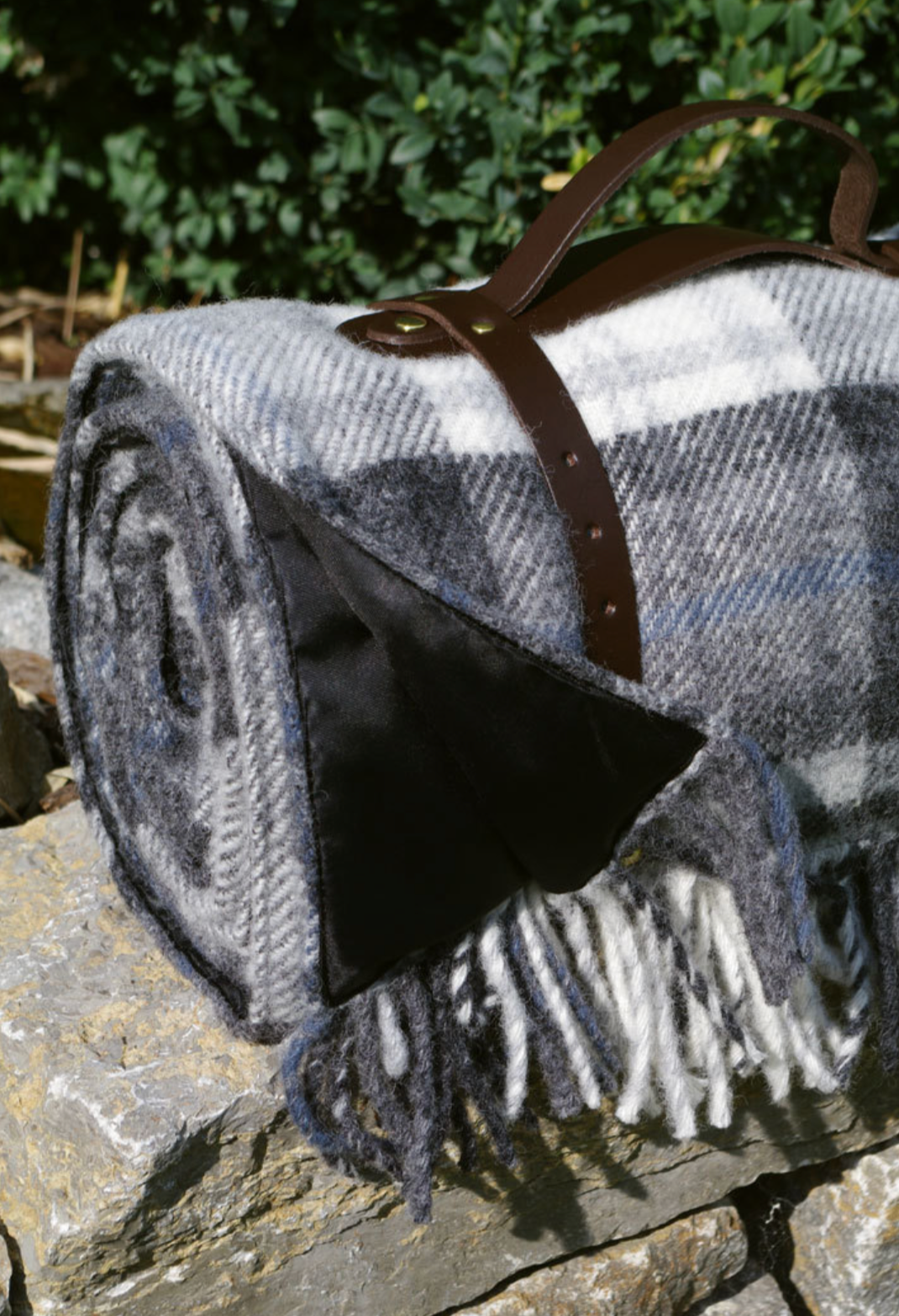 Tweedmill Polo Pure Wool Knitted Picnic Blanket, Cottage Grey