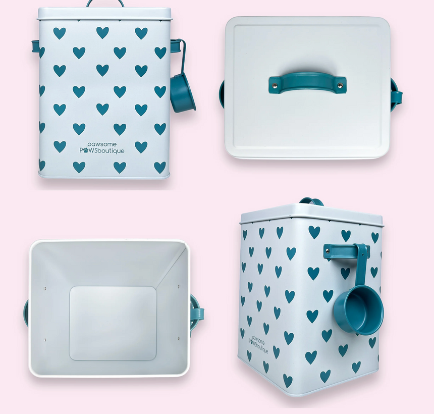 Pawsome Boutique Pet Food Storage Tin, Hearts