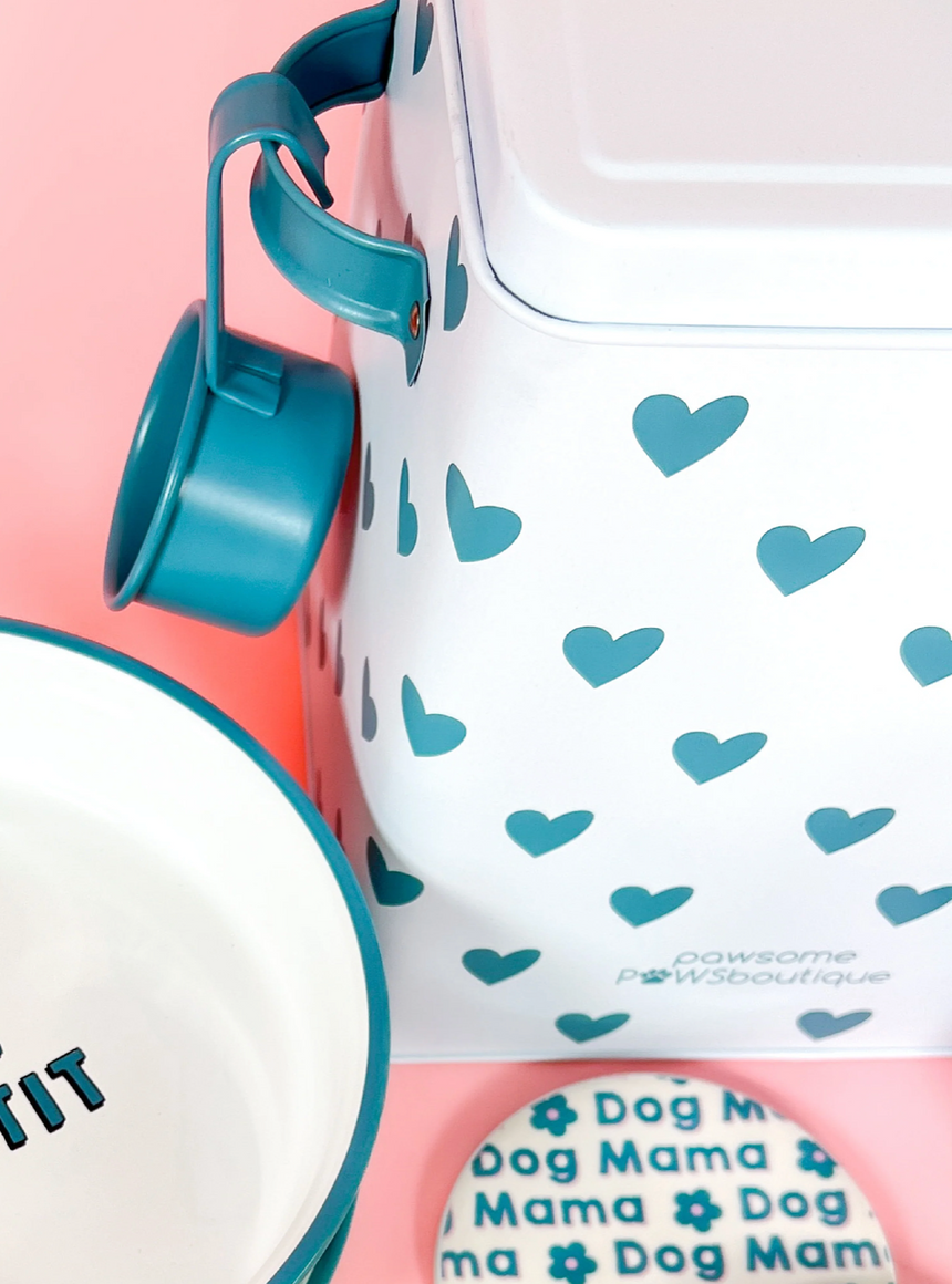 Pawsome Boutique Pet Food Storage Tin, Hearts