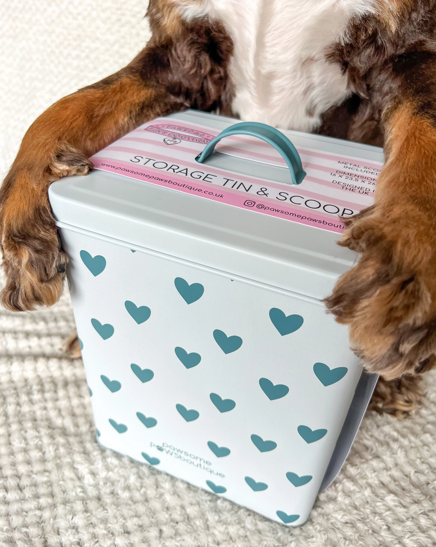 Pawsome Boutique Pet Food Storage Tin, Hearts