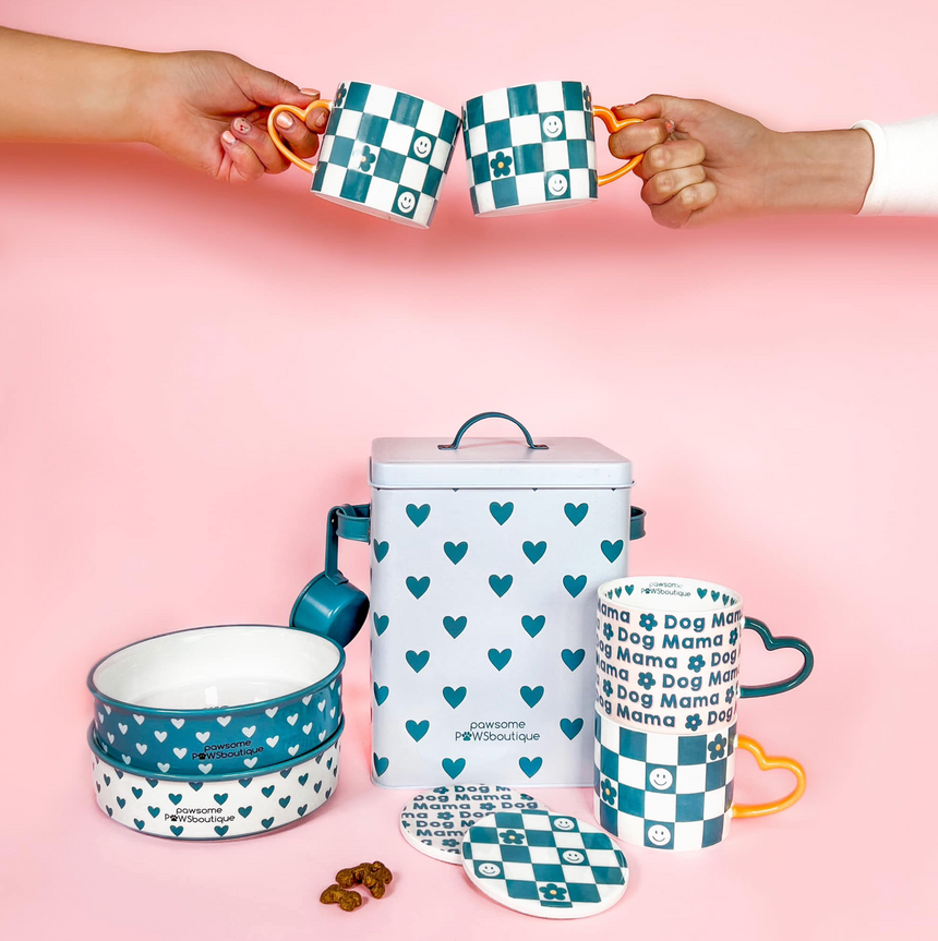 Pawsome Boutique Pet Food Storage Tin, Hearts