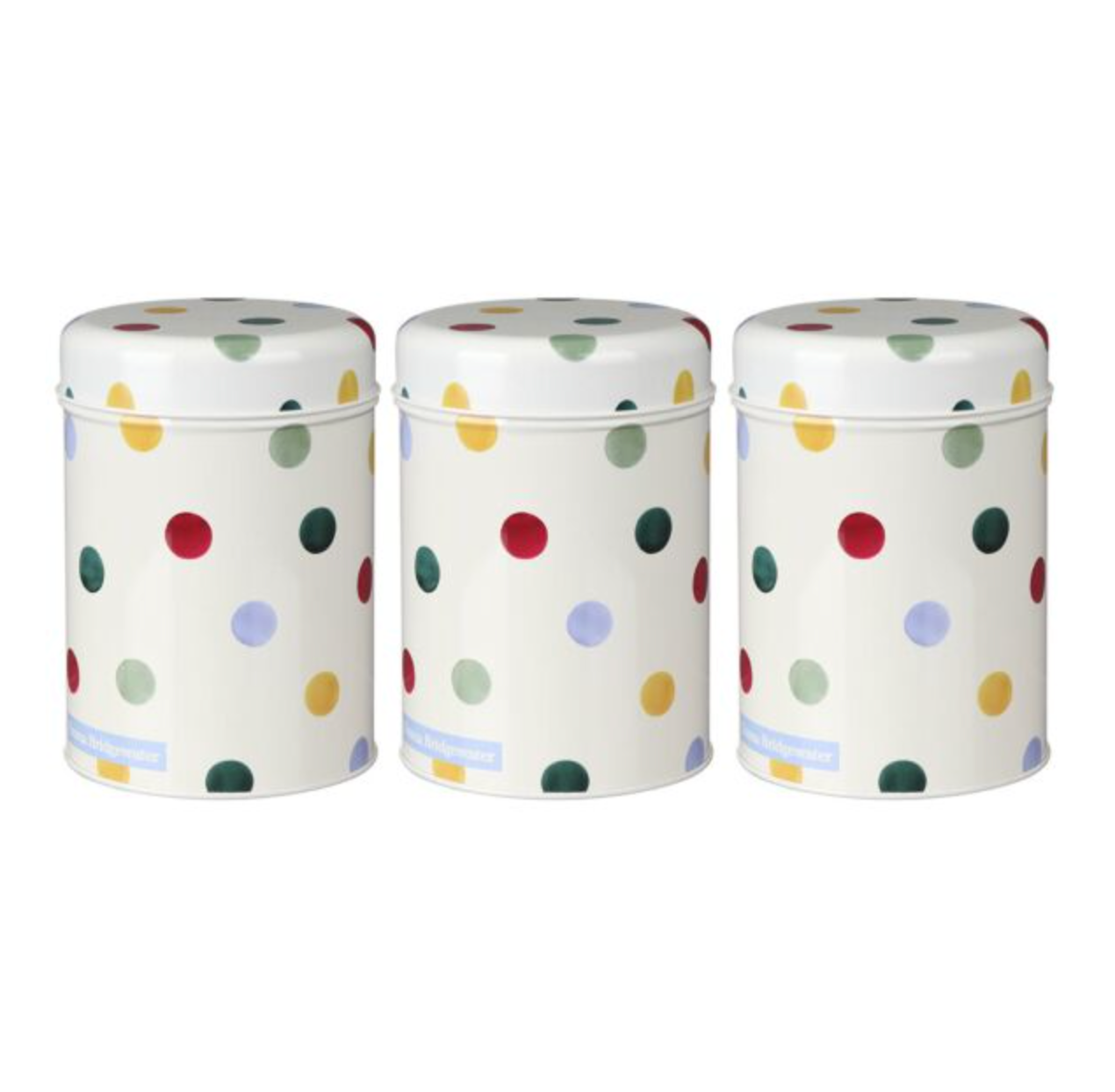 Emma Bridgewater Round Storage Canisters, Polka Dots (Set Of 3)