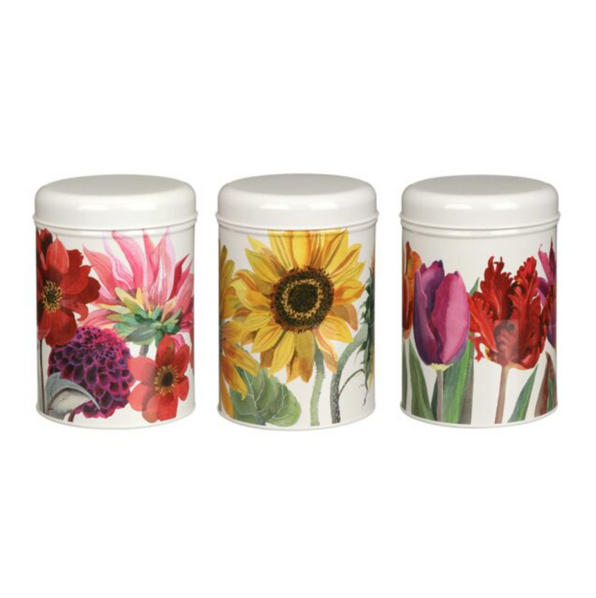 Emma Bridgewater Round Storage Canisters, Flowers (Set Of 3)