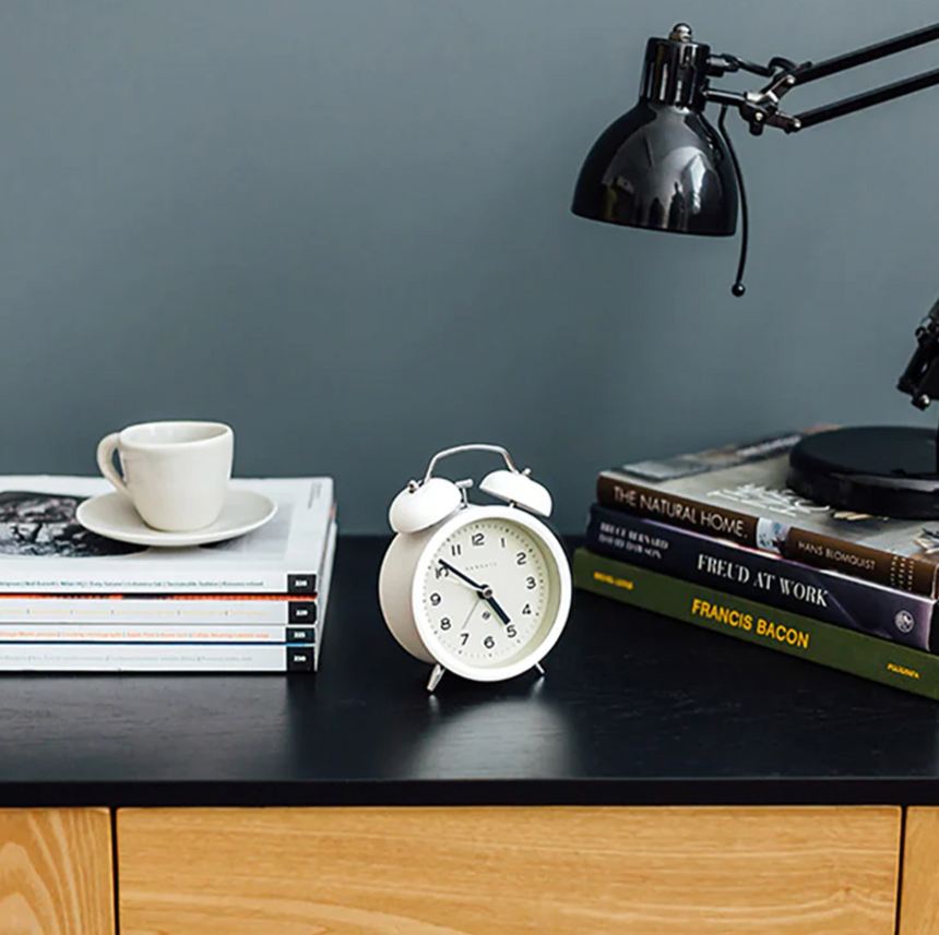 Newgate Echo Alarm Clock, Pebble White