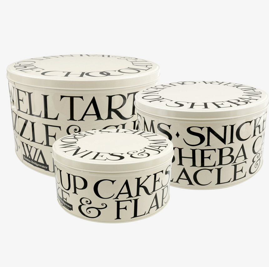 Emma Bridgewater Round Cake Tins, Black Toast (Set Of 3)