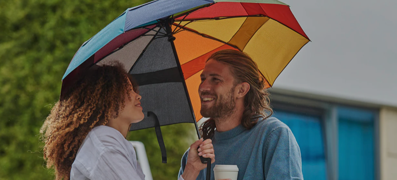 Roka London Waterloo Sustainable Umbrella, Rainbow