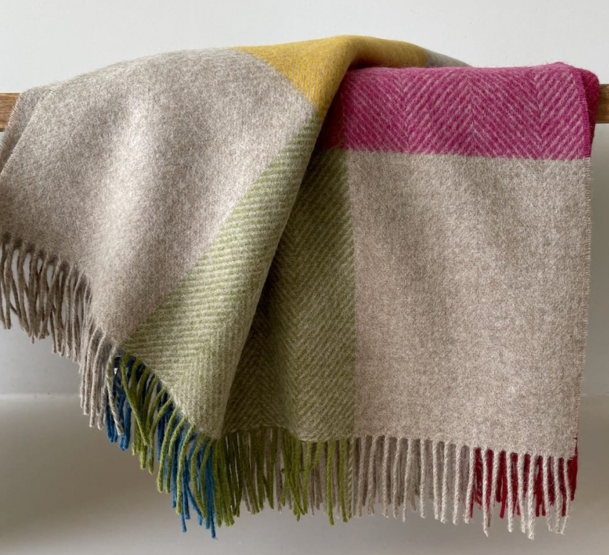 Bronte By Moon Harland Shetland Wool Throw, Multi