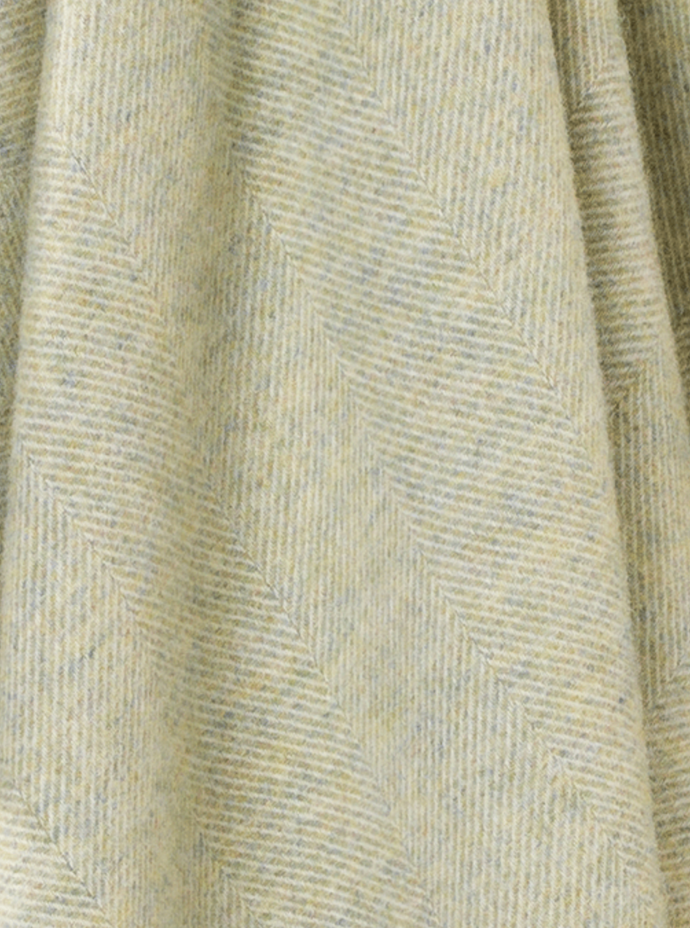 Bronte By Moon Herringbone Shetland Wool Throw, Light Sage