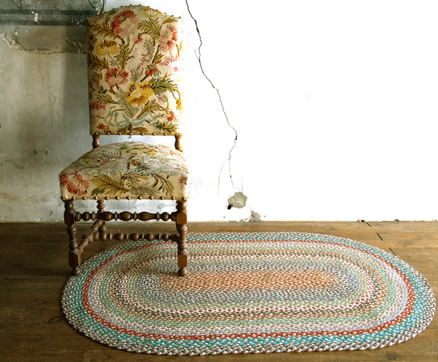 The Braided Rug Company Oval Jute Rug, Carnival