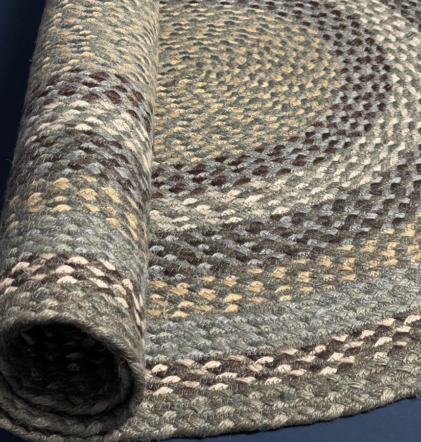 The Braided Rug Company Oval Jute Rug, Seaspray