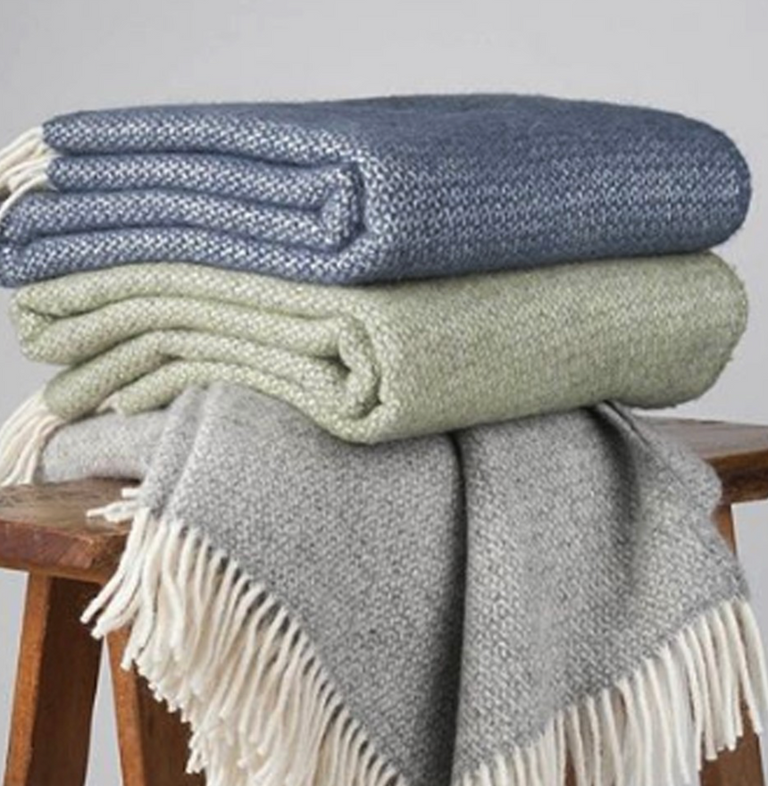 Tweedmill Illusion Pure New Wool Throw, Blue Slate