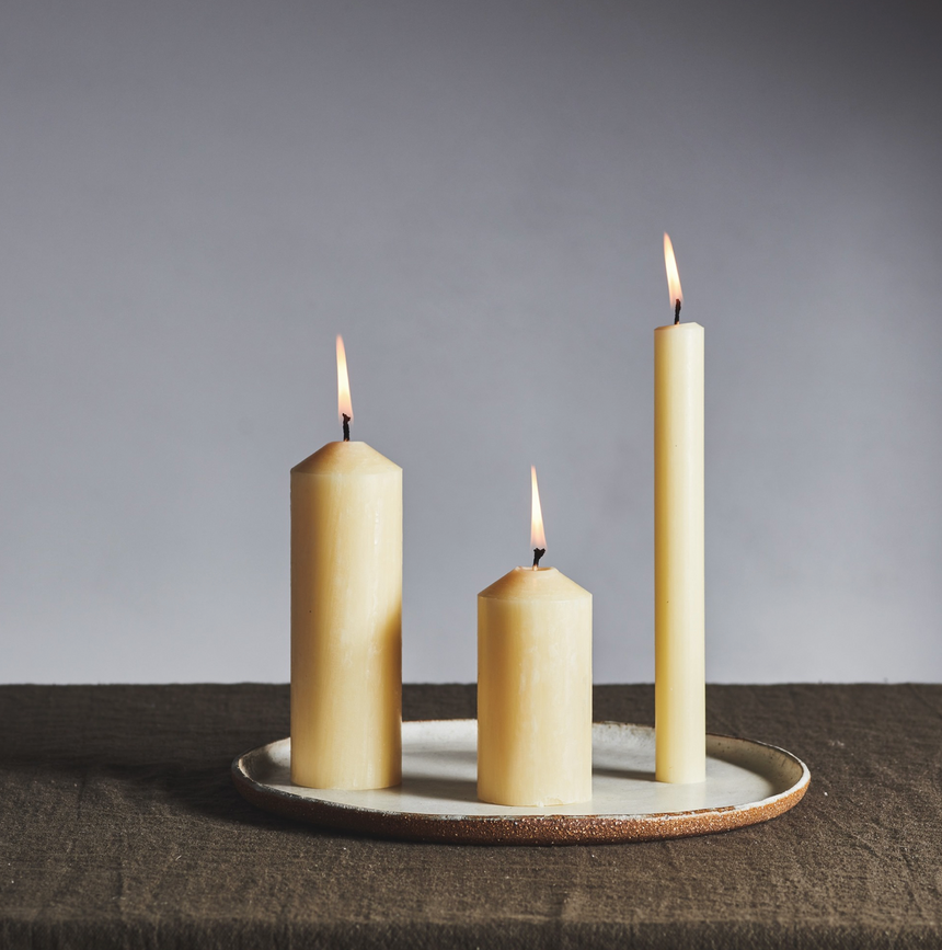 St Eval Unscented Church Pillar Candle, Ivory 8 X 20 CM