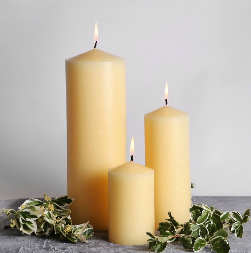 St Eval Unscented Church Pillar Candle, Ivory 8 X 20 CM