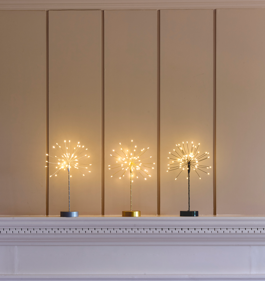 Starburst Mini Table LED Fairy Light, Black