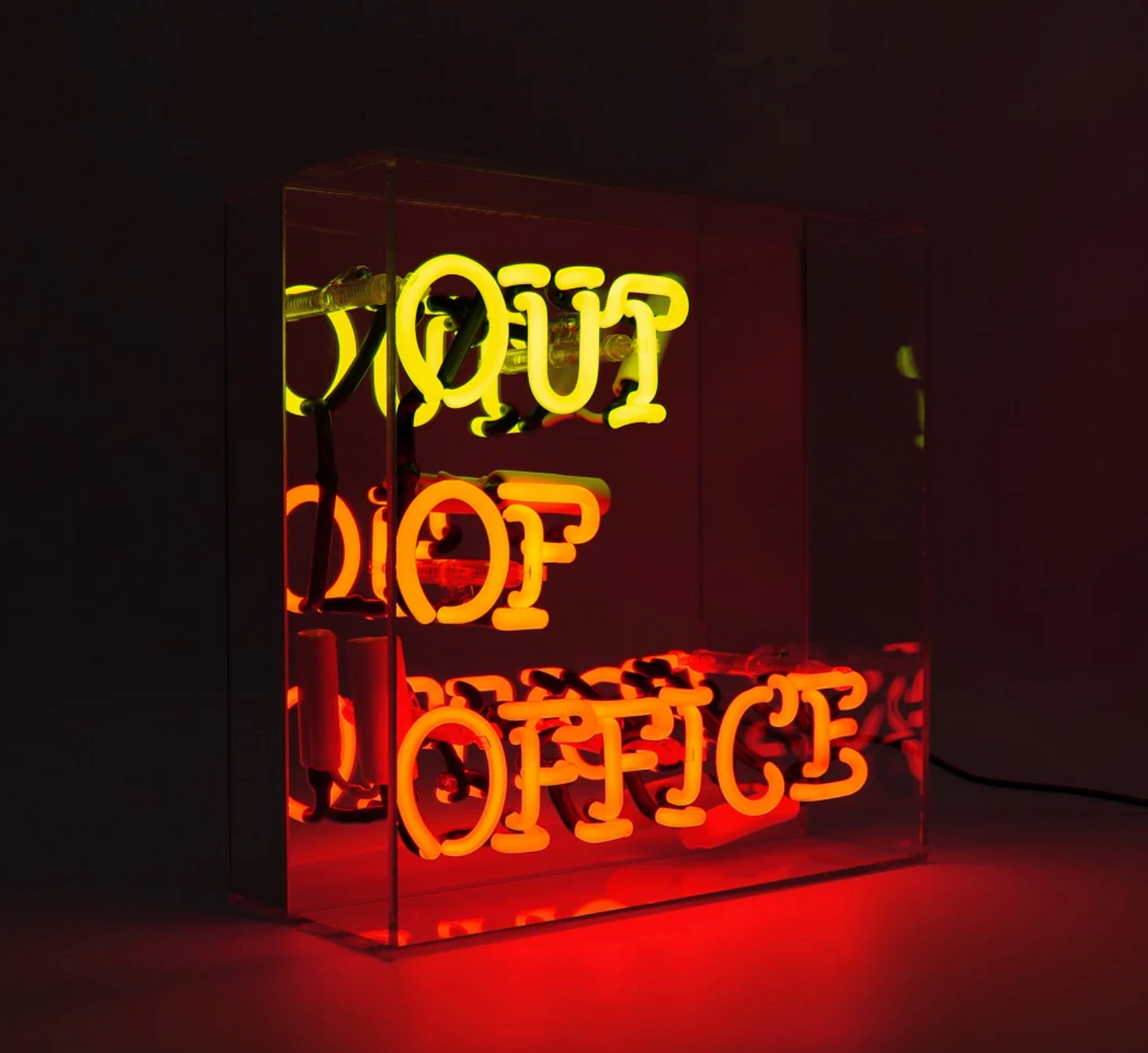 Locomotion Neon Box Sign, Out Of Office