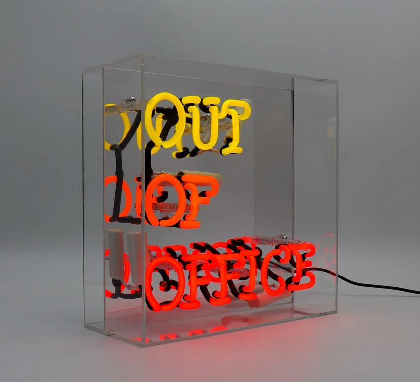 Locomotion Neon Box Sign, Out Of Office