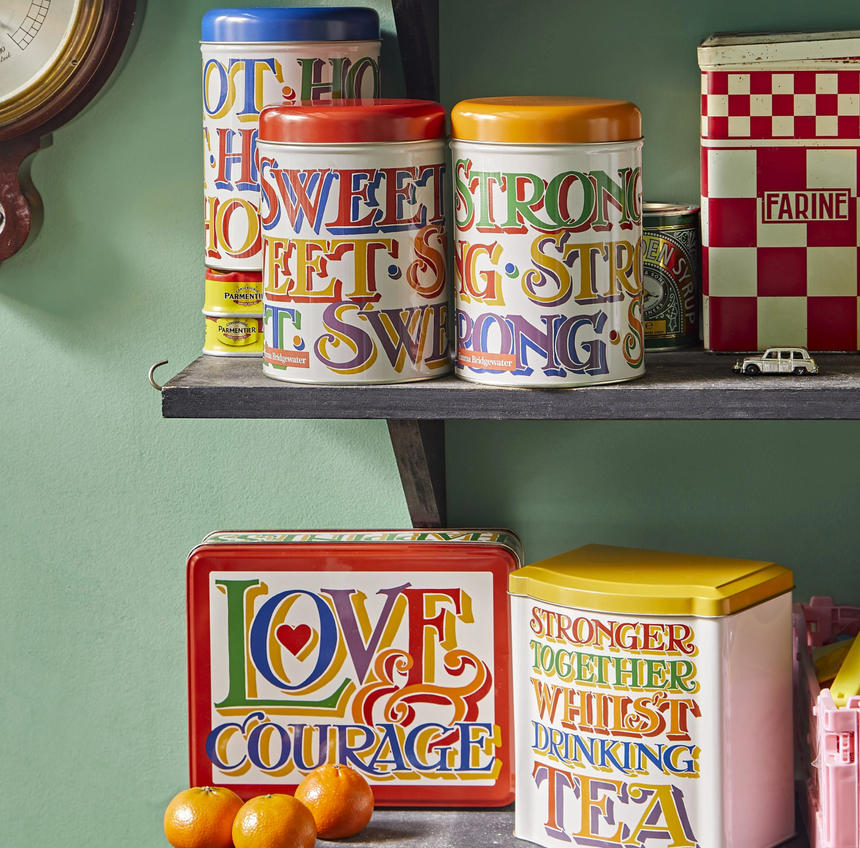 Emma Bridgewater Round Storage Canisters, Brighter World (Set Of 3)