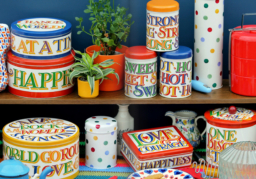 Emma Bridgewater Round Storage Canisters, Brighter World (Set Of 3)