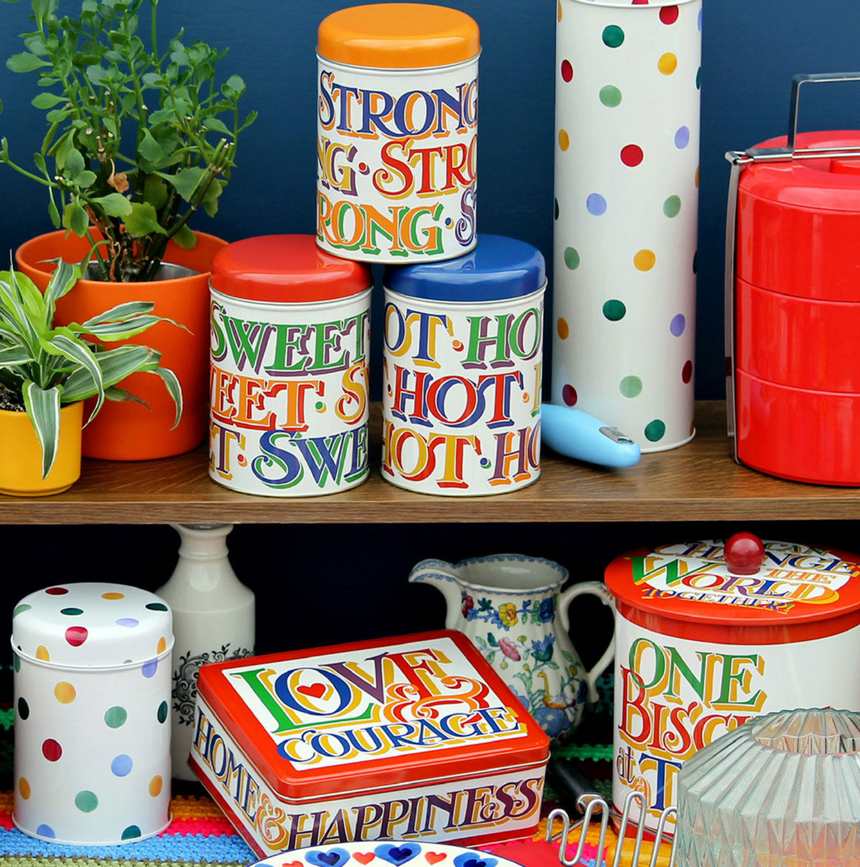 Emma Bridgewater Round Storage Canisters, Brighter World (Set Of 3)