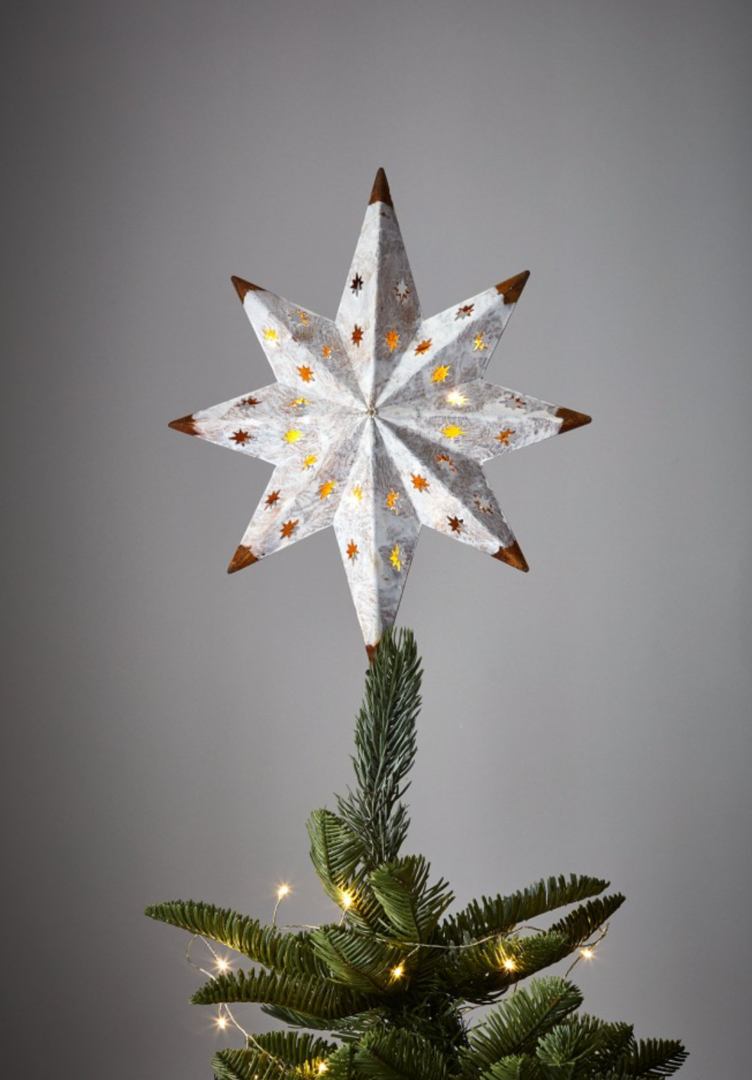LED Metal Hanging Star Light, White