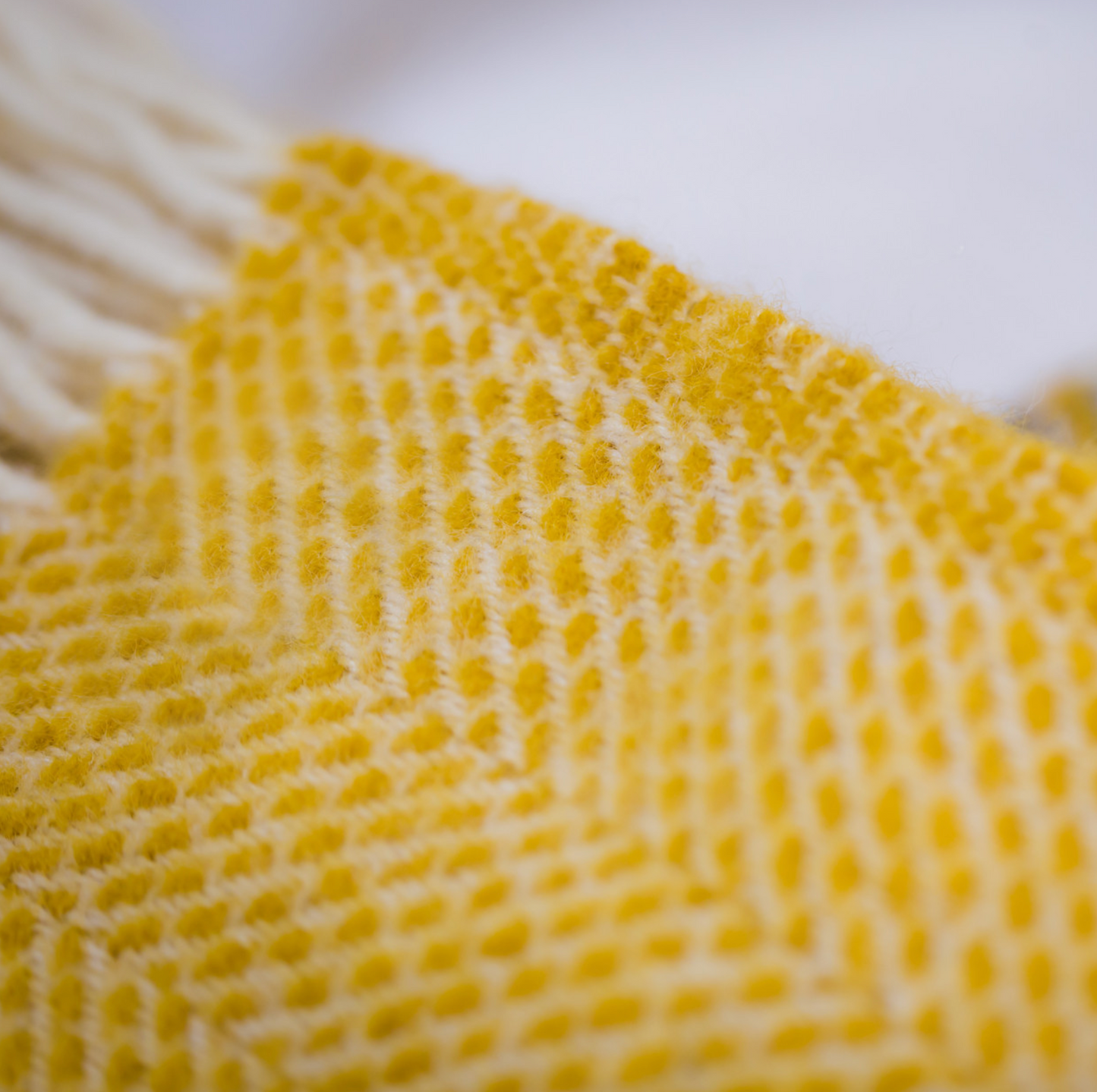 Tweedmill Beehive Pure New Wool Throw, Yellow
