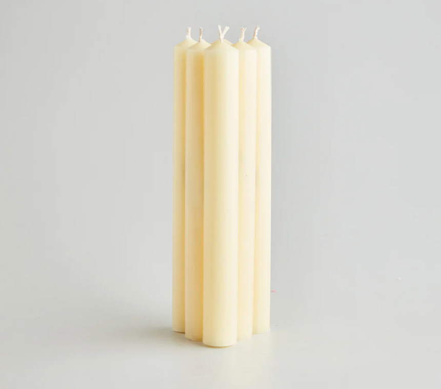 St Eval Unscented Dinner Candle, Ivory (Pack Of 6)