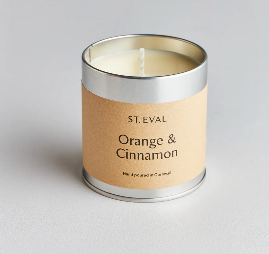 St Eval Orange & Cinnamon Scented Tin Candle